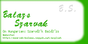 balazs szarvak business card